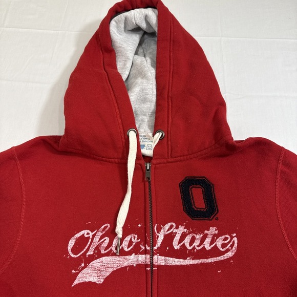 JACKET SWEATSHIRT Ohio State Buckeyes Team Red Zip Logo BLUE 84 WOMEN MEDIUM - Picture 2 of 9